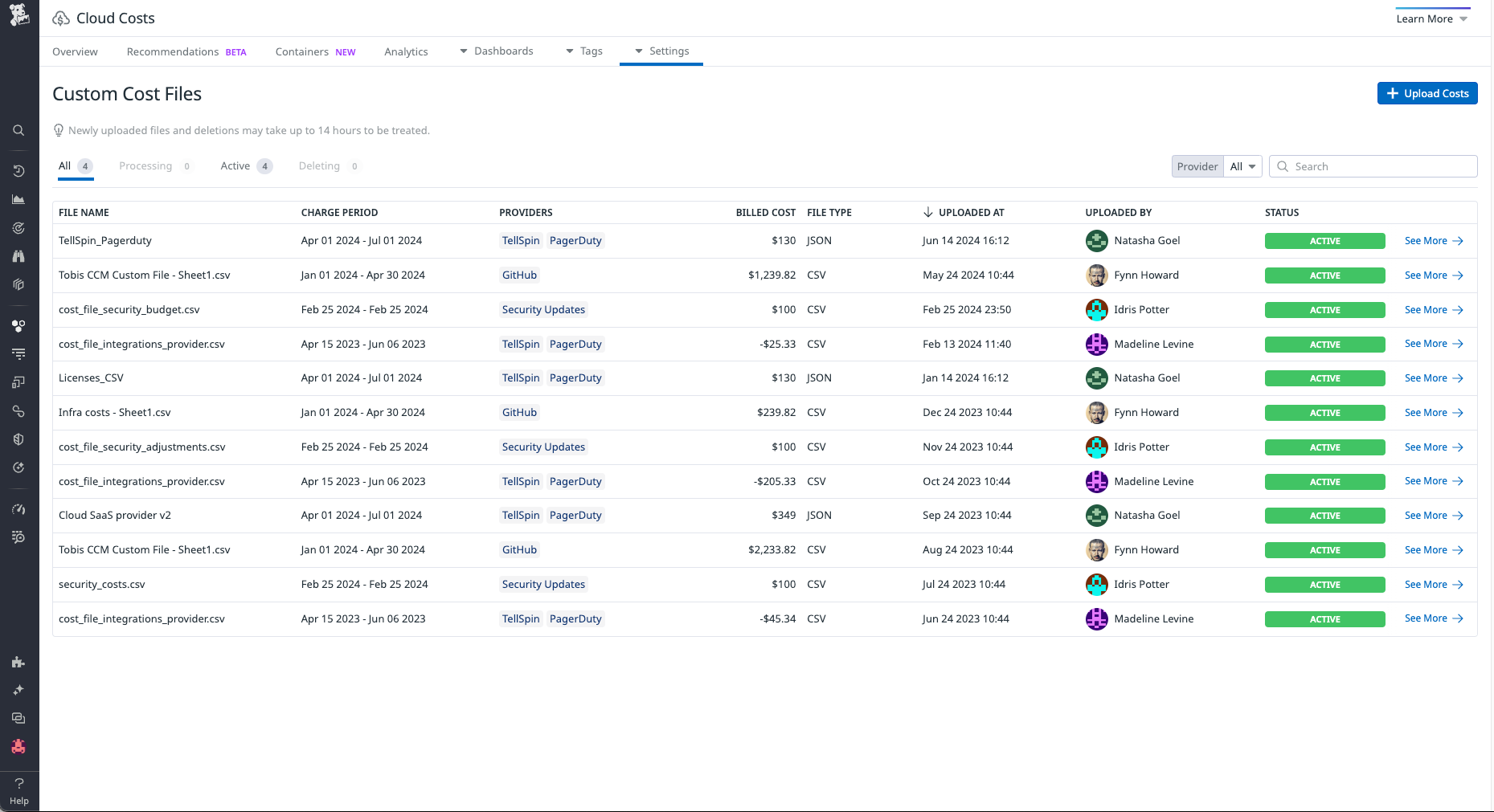 Ingest cost data from any source with Custom Costs.