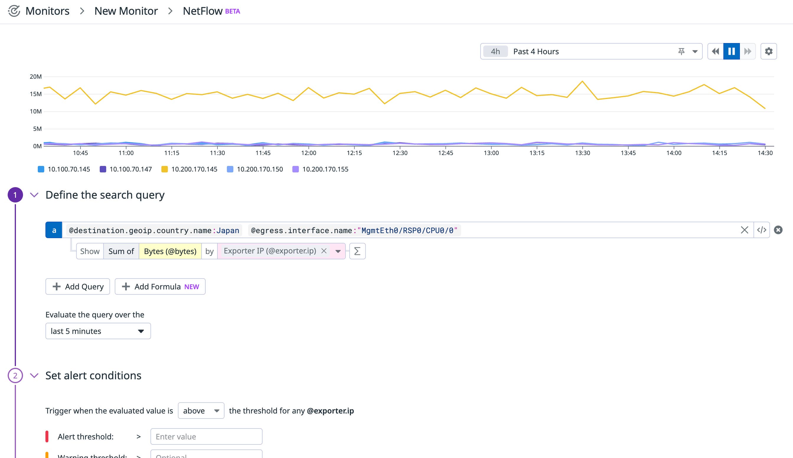 Set threshold monitors on NetFlow traffic Set threshold monitors on NetFlow traffic