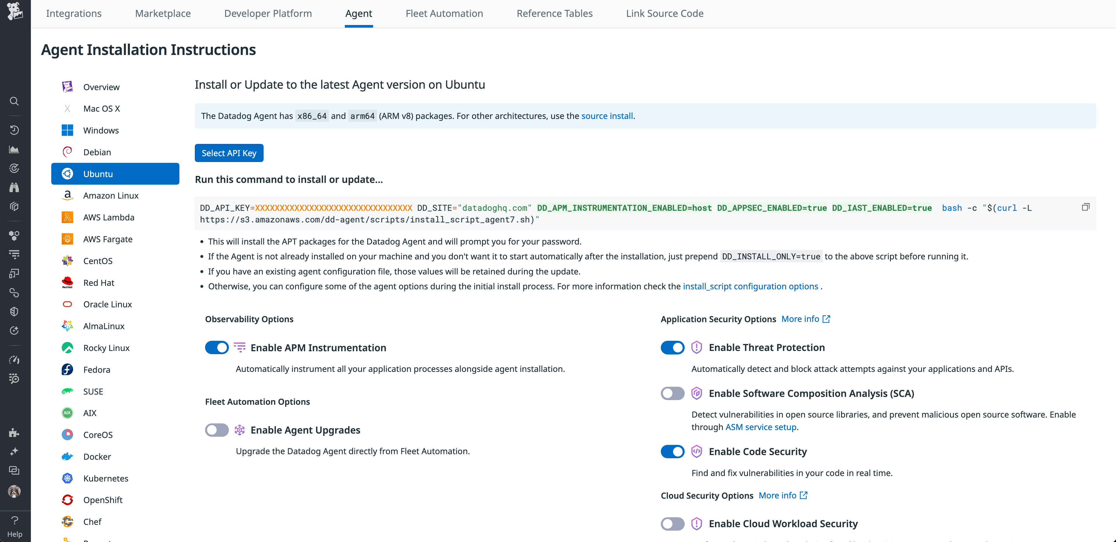 Enable Datadog ASM for the Agent