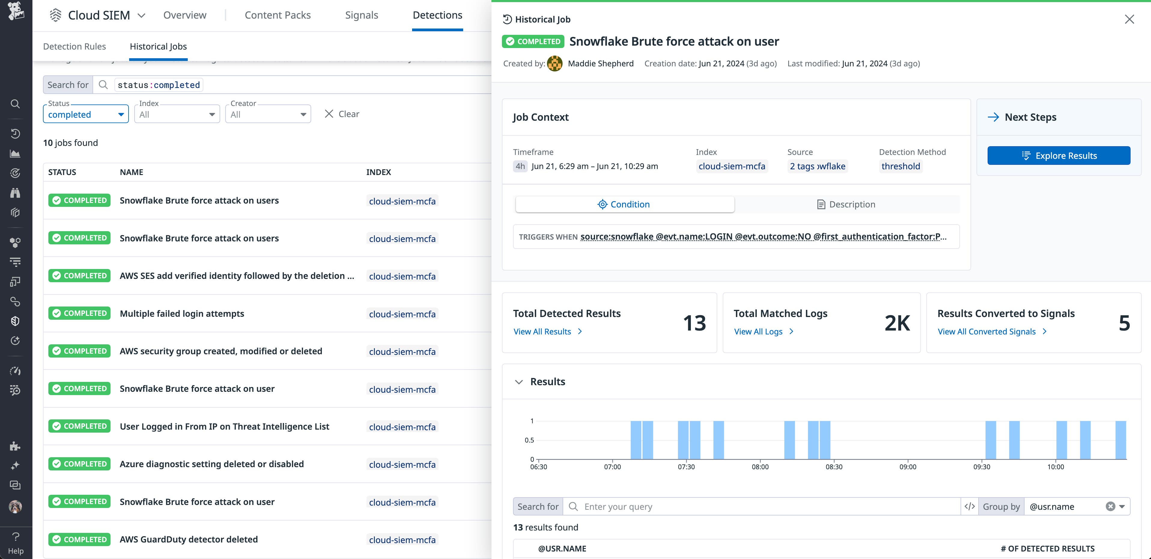 Backtest detection rules with Datadog Cloud SIEM Historical Jobs Backtest detection rules with Datadog Cloud SIEM Historical Jobs