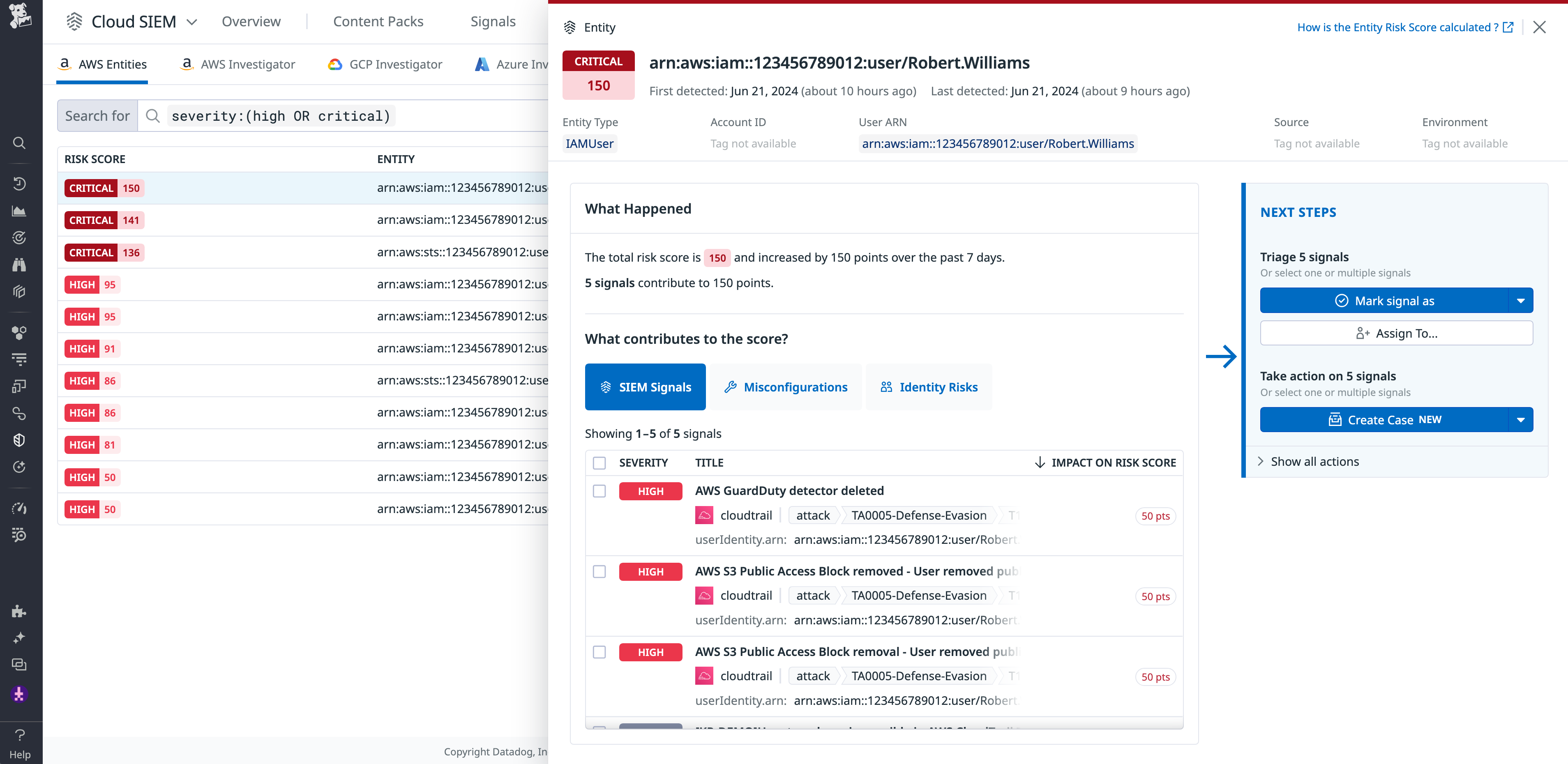 Cloud SIEM Risk-based Insights