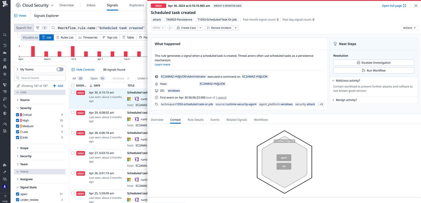 Windows host support in Datadog CSM for Threats and Vulnerabilities Windows host support in Datadog CSM for Threats and Vulnerabilities