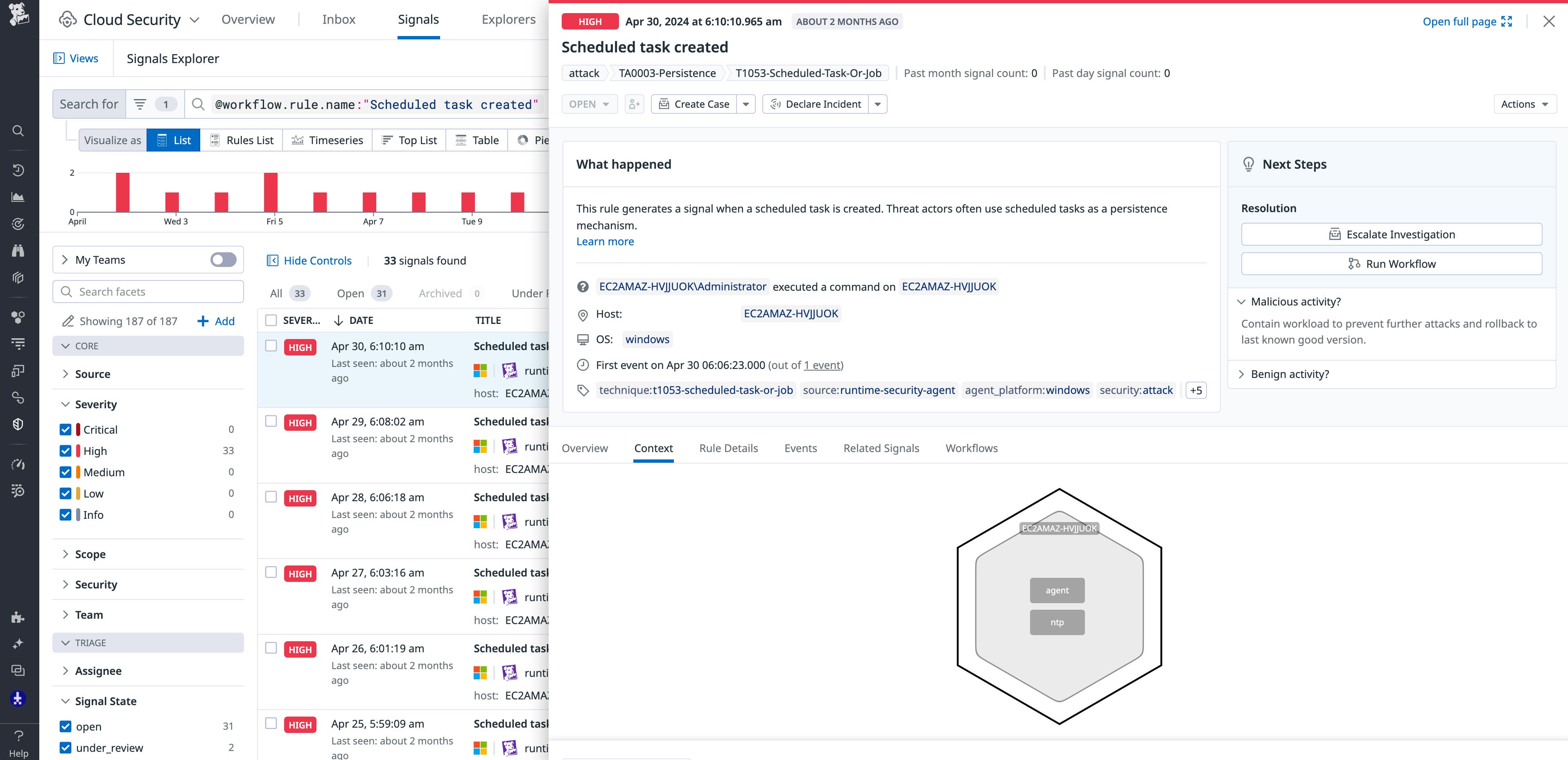 Windows host support in Datadog CSM for Threats and Vulnerabilities Windows host support in Datadog CSM for Threats and Vulnerabilities