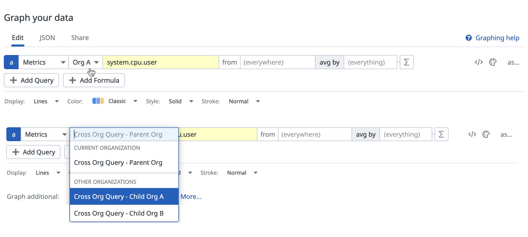 Query data from across your Datadog orgs within the same account Query data from across your Datadog orgs within the same account