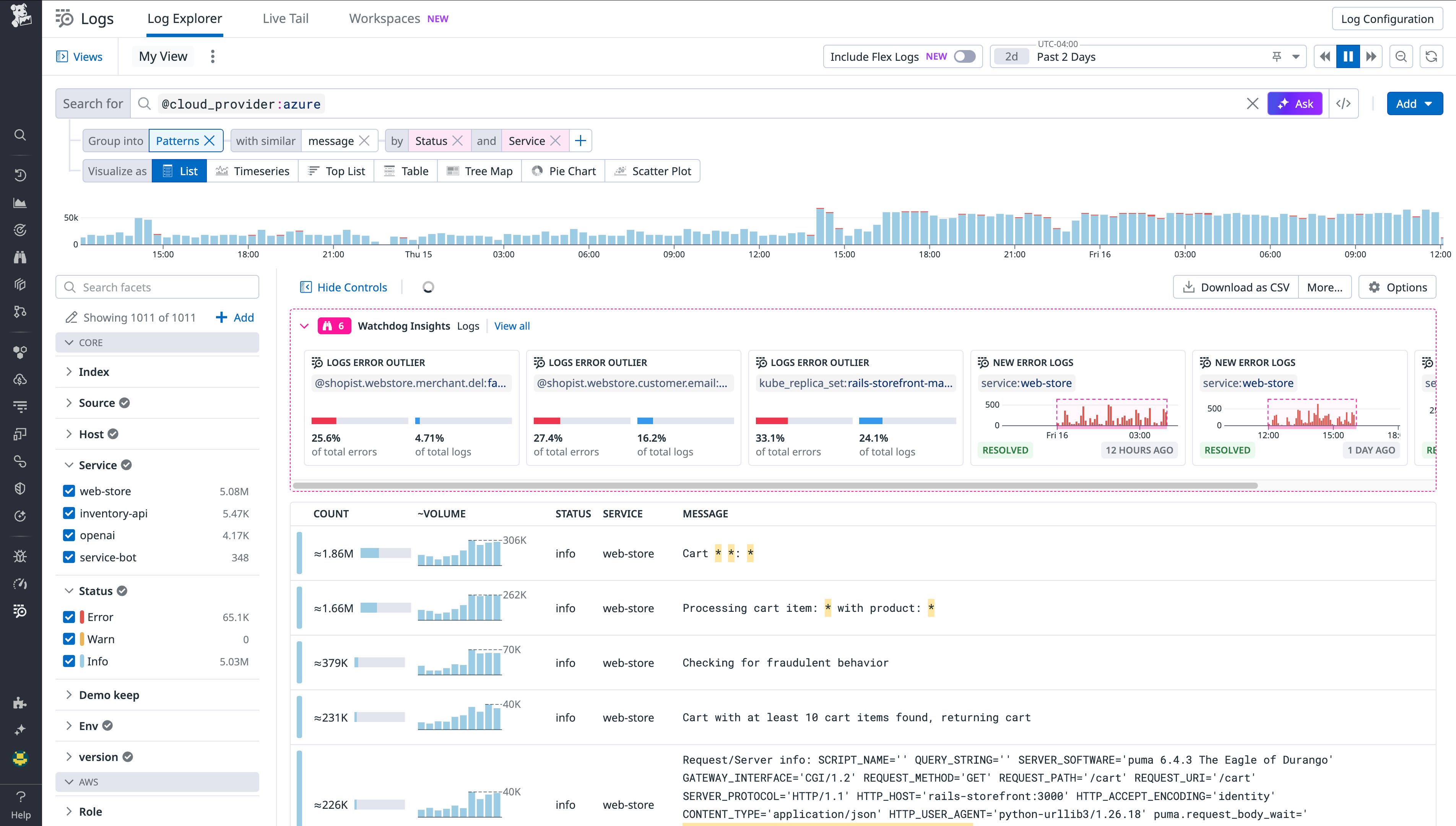 Azure logs in Log Explorer. Azure logs in Log Explorer.