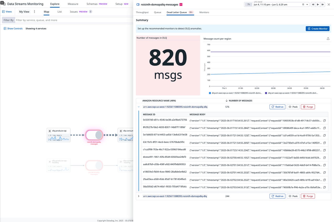 Redrive, peek, or purge SQS Queues in Data Streams Monitoring Redrive, peek, or purge SQS Queues in Data Streams Monitoring
