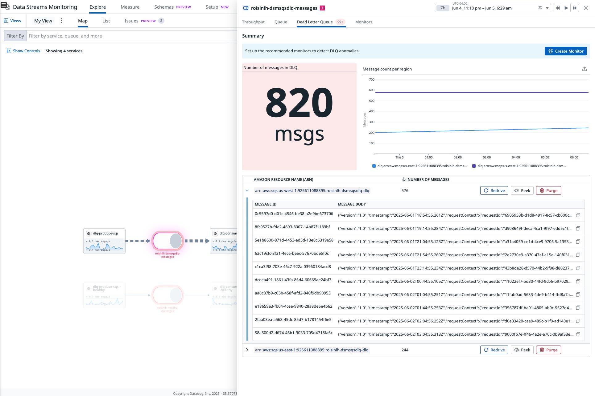Redrive, peek, or purge SQS Queues in Data Streams Monitoring Redrive, peek, or purge SQS Queues in Data Streams Monitoring