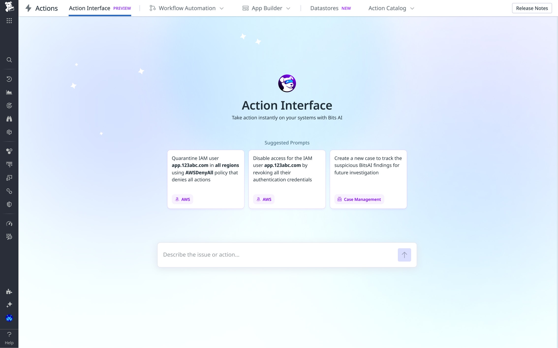 Perform audited actions directly from Bits AI with the Action Interface