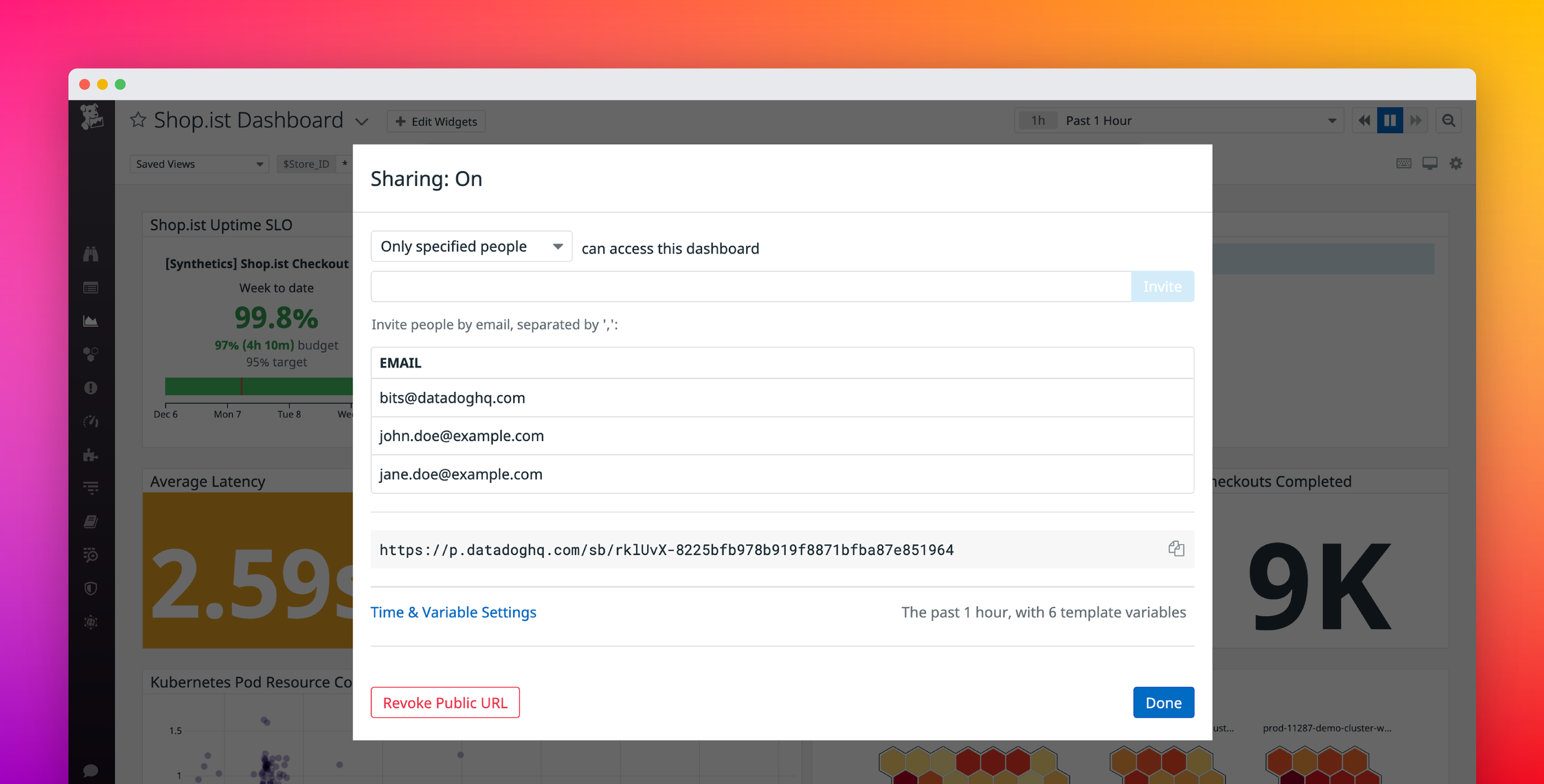 Share Datadog dashboards securely with anyone outside of your organization