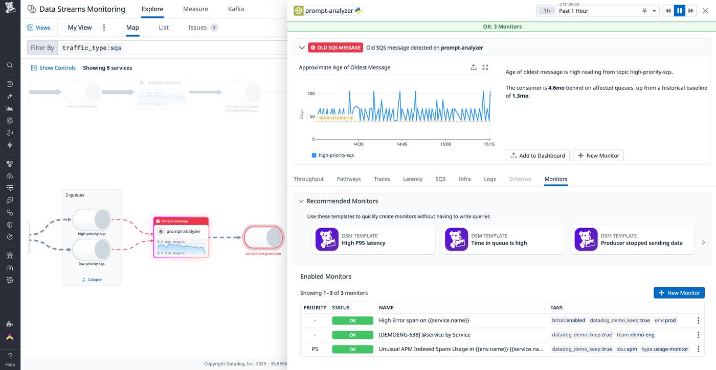 DSM provides a range of OOTB recommended monitors to help you catch common performance issues DSM provides a range of OOTB recommended monitors to help you catch common performance issues