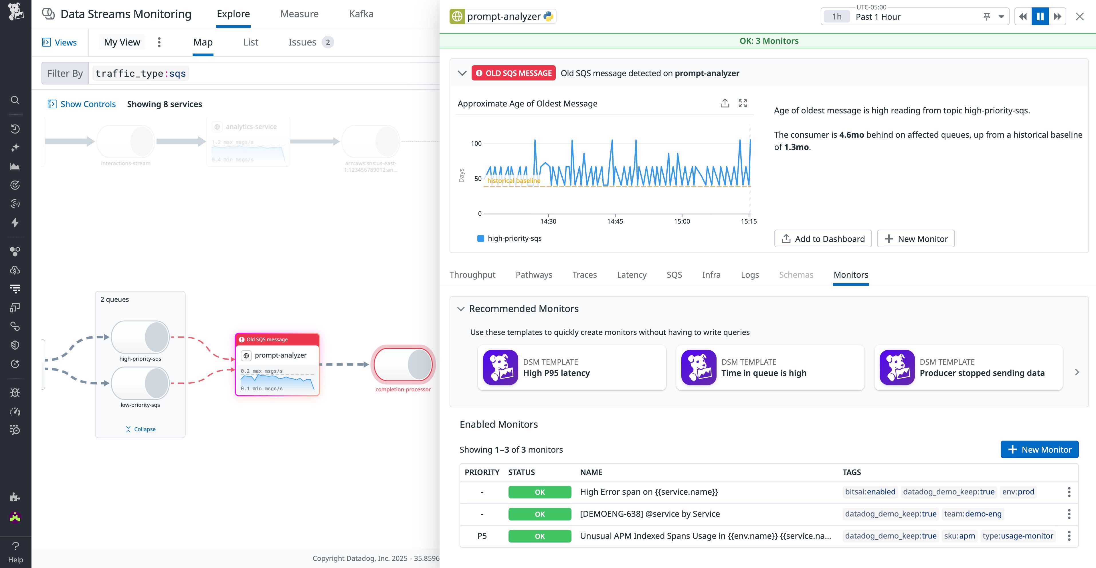 DSM provides a range of OOTB recommended monitors to help you catch common performance issues DSM provides a range of OOTB recommended monitors to help you catch common performance issues