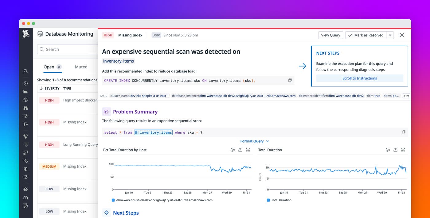 A deep dive into Database Monitoring index recommendations A deep dive into Database Monitoring index recommendations