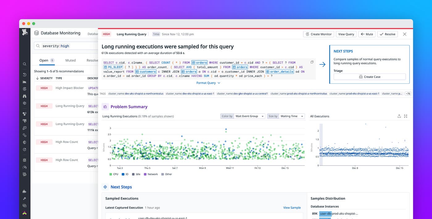 Improve database host and query performance with Database Monitoring Recommendations Improve database host and query performance with Database Monitoring Recommendations