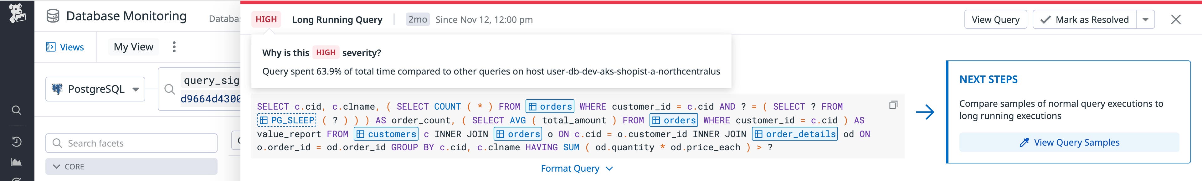Severity explanation in DBM Recommendations Severity explanation in DBM Recommendations