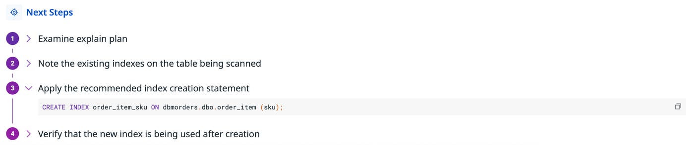 Next steps for a DBM Recommendations finding Next steps for a DBM Recommendations finding