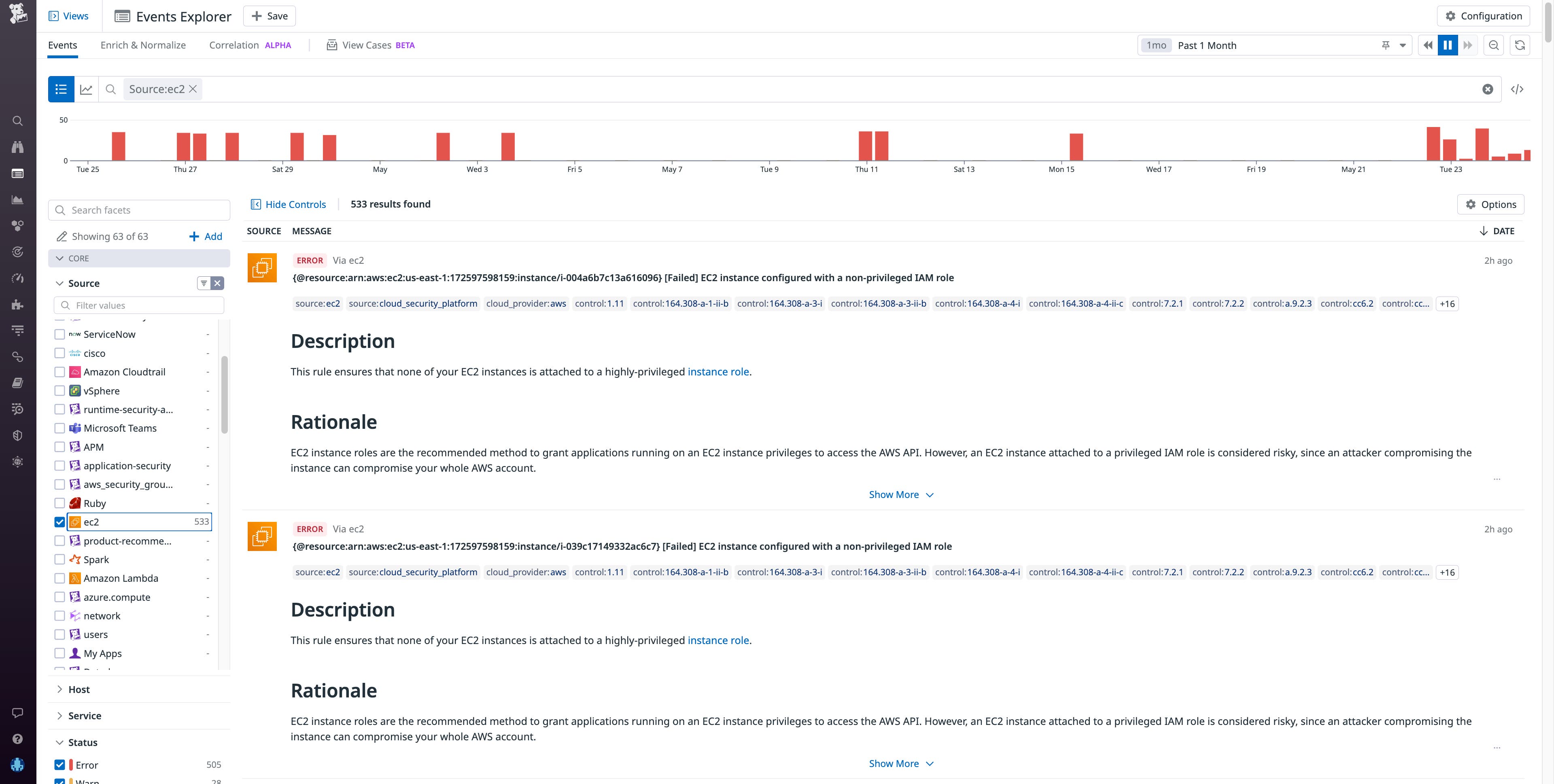 The AWS integration allows you to stream EC2 events into the Datadog Events Explorer The AWS integration allows you to stream EC2 events into the Datadog Events Explorer