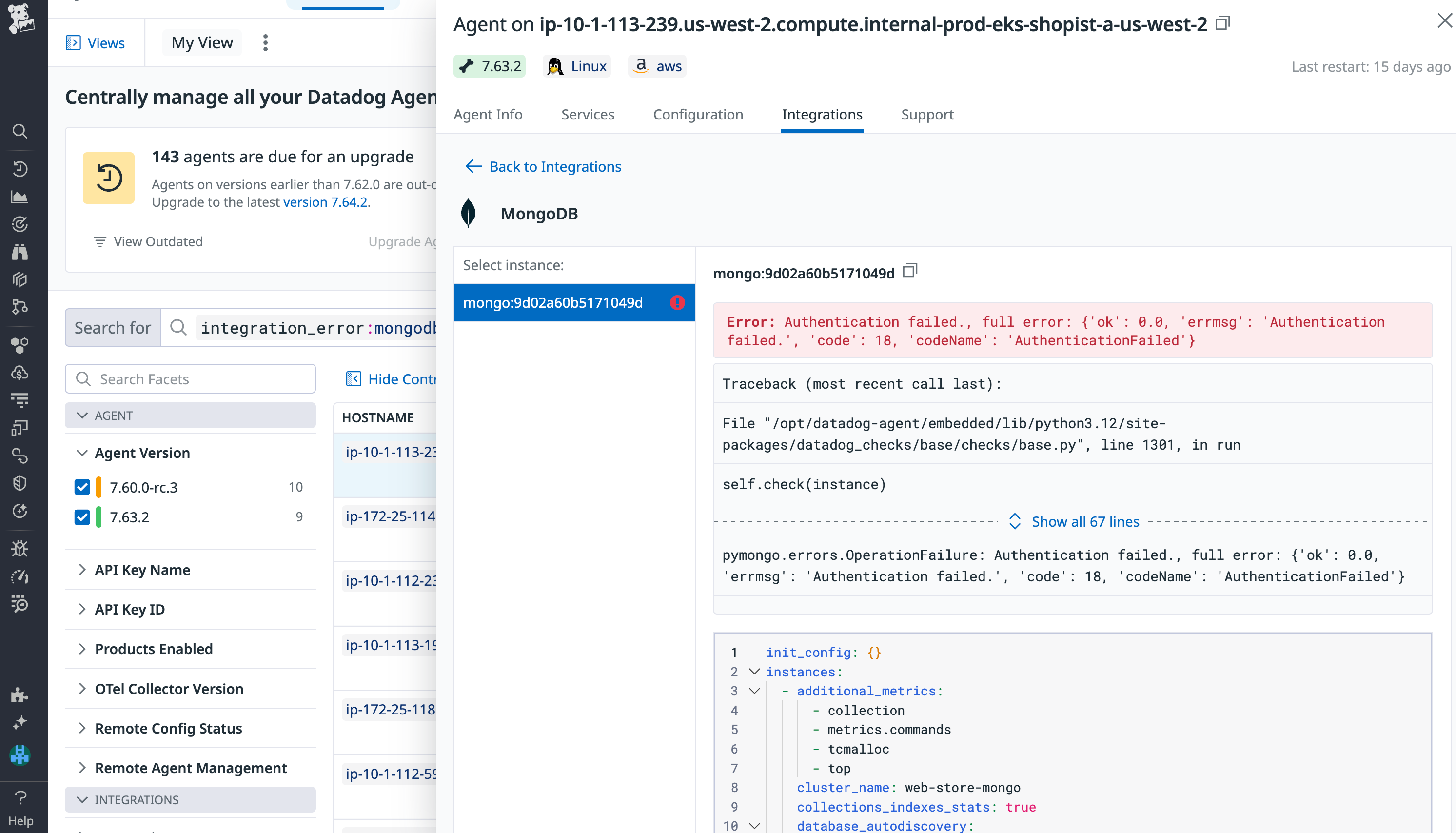 Manage active agent configurations with Datadog Fleet Automation.