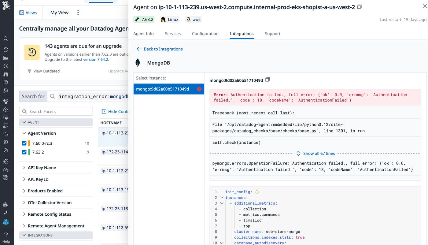 Manage active agent configurations with Datadog Fleet Automation. Manage active agent configurations with Datadog Fleet Automation.