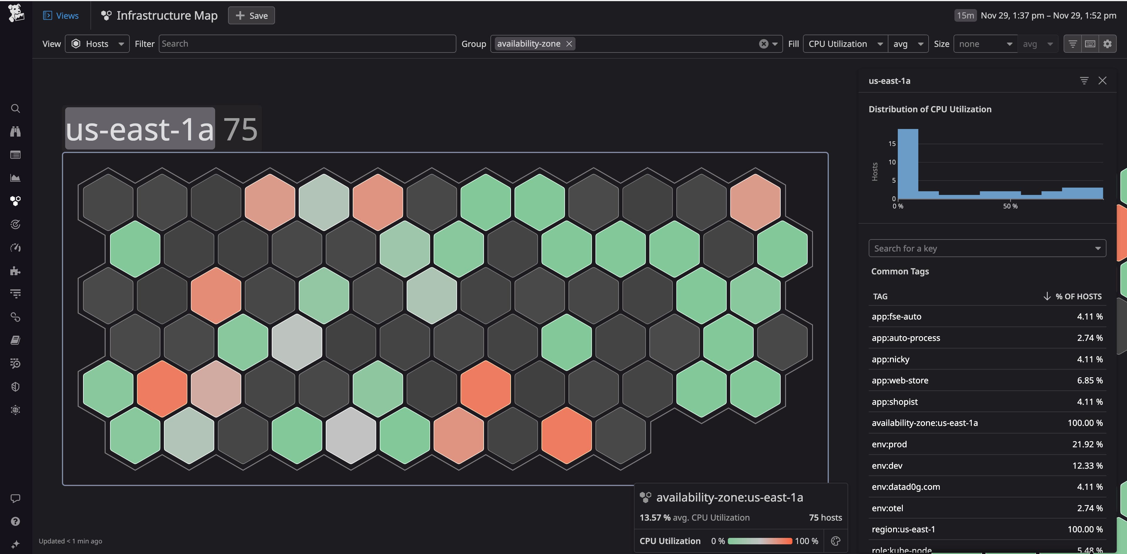 Host Map view in Datadog Host Map view in Datadog