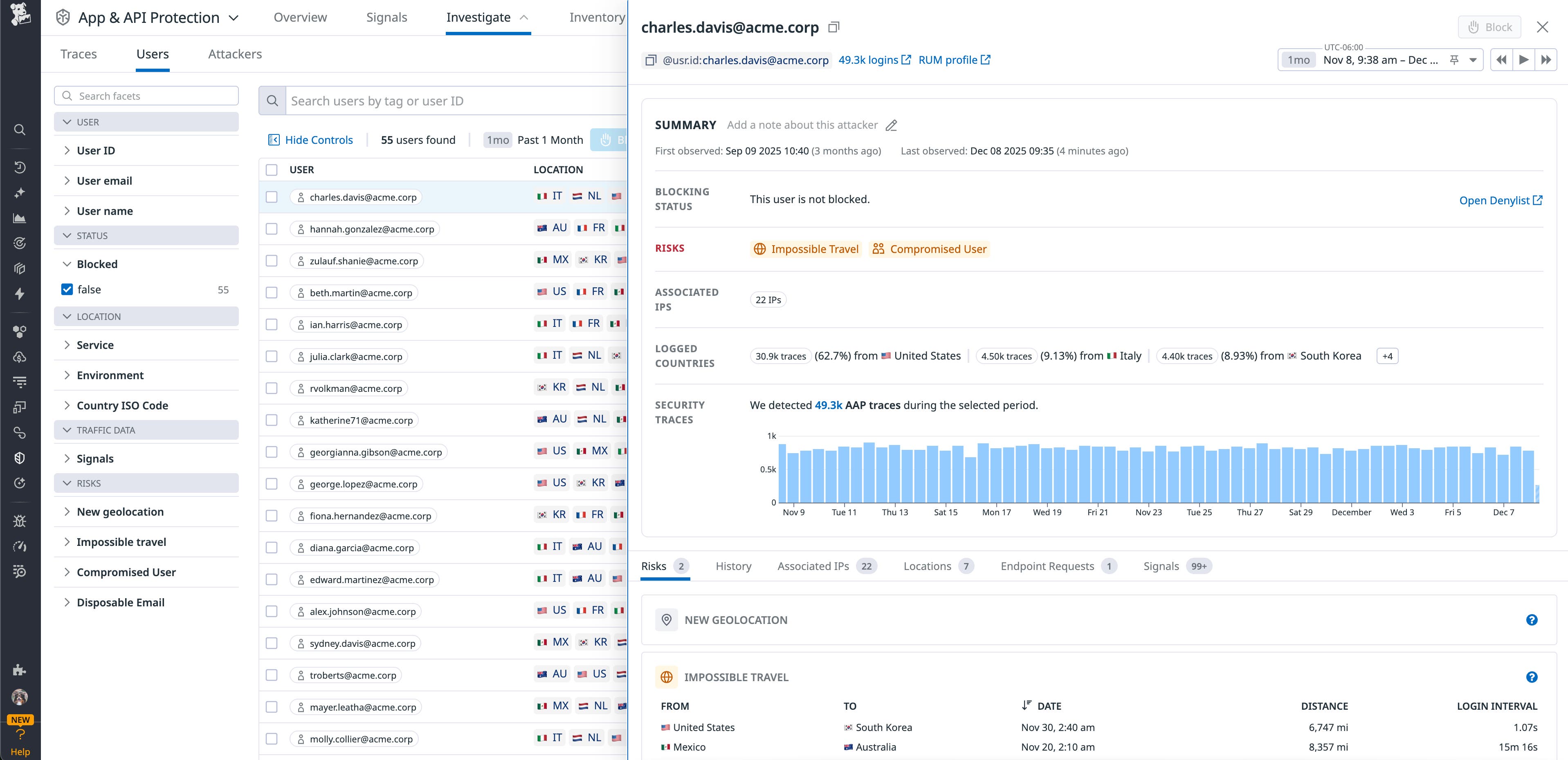 Automatically enrich detected attacks with the authenticated user data. Automatically enrich detected attacks with the authenticated user data.