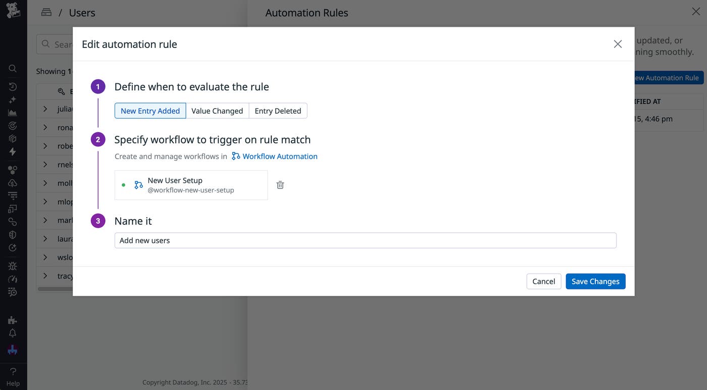 A screenshot of the configuration window for a new automation rule. A screenshot of the configuration window for a new automation rule.