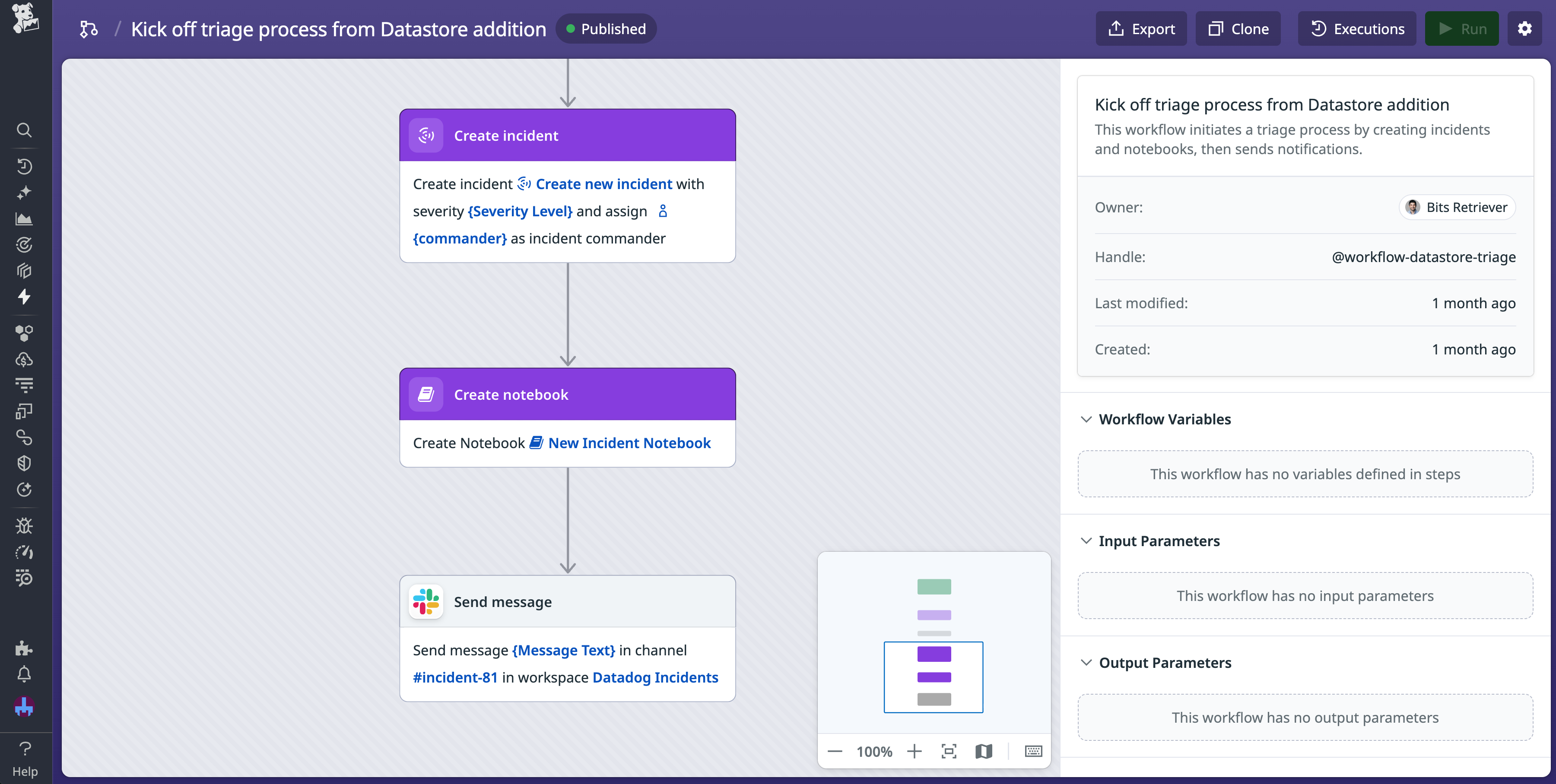 A screenshot of the actions within in a triage workflow.