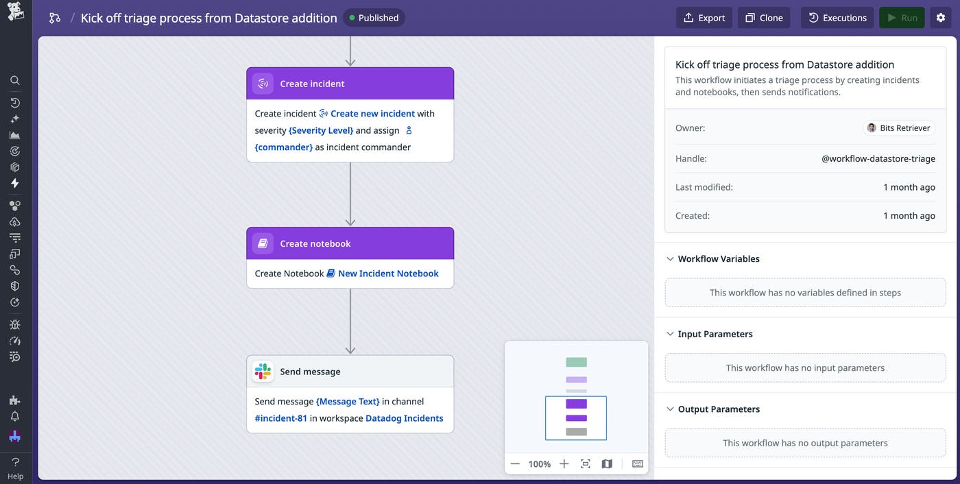 A screenshot of the actions within in a triage workflow. A screenshot of the actions within in a triage workflow.