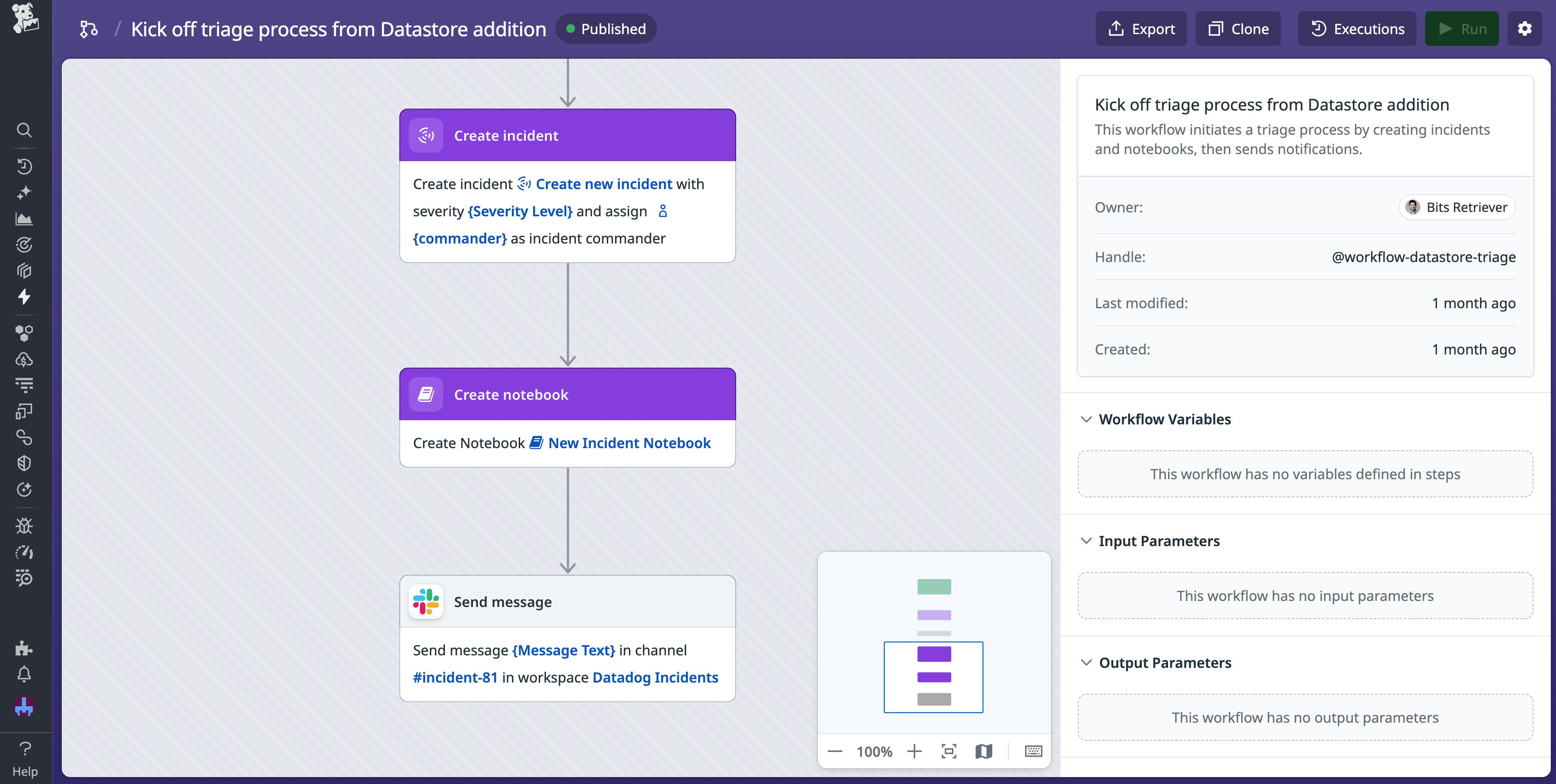 A screenshot of the actions within in a triage workflow. A screenshot of the actions within in a triage workflow.