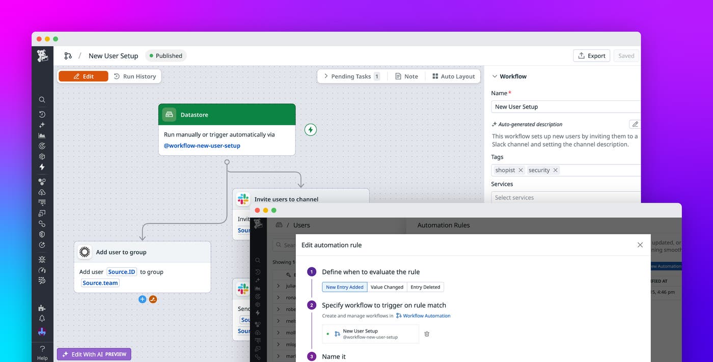 Instantly respond to changes in your data with Datadog automation rules Instantly respond to changes in your data with Datadog automation rules