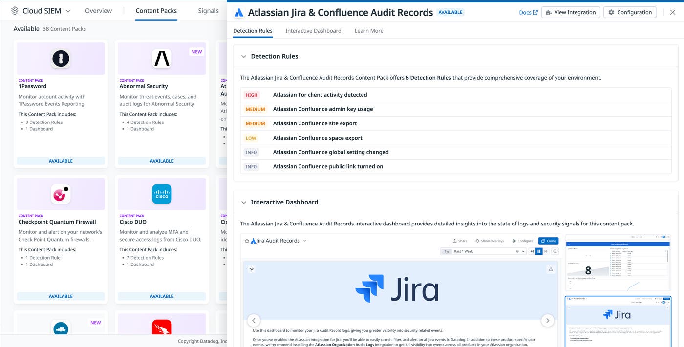 Atlassian Jira and Confluence Audit Logs Cloud SIEM Content Pack. Atlassian Jira and Confluence Audit Logs Cloud SIEM Content Pack.