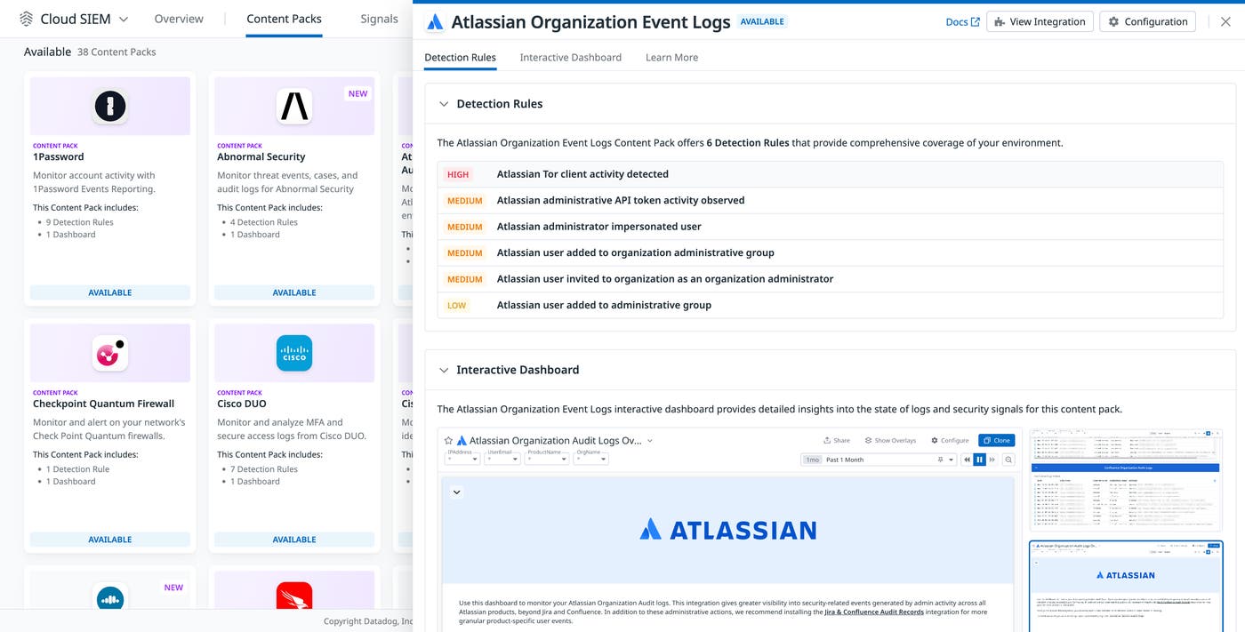 Atlassian Organization Event Logs Cloud SIEM Content Pack. Atlassian Organization Event Logs Cloud SIEM Content Pack.