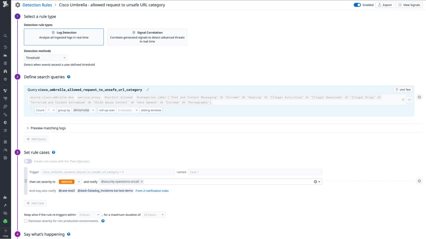 Customize detection rules to alert relevant teams of suspicious behavior. Customize detection rules to alert relevant teams of suspicious behavior.