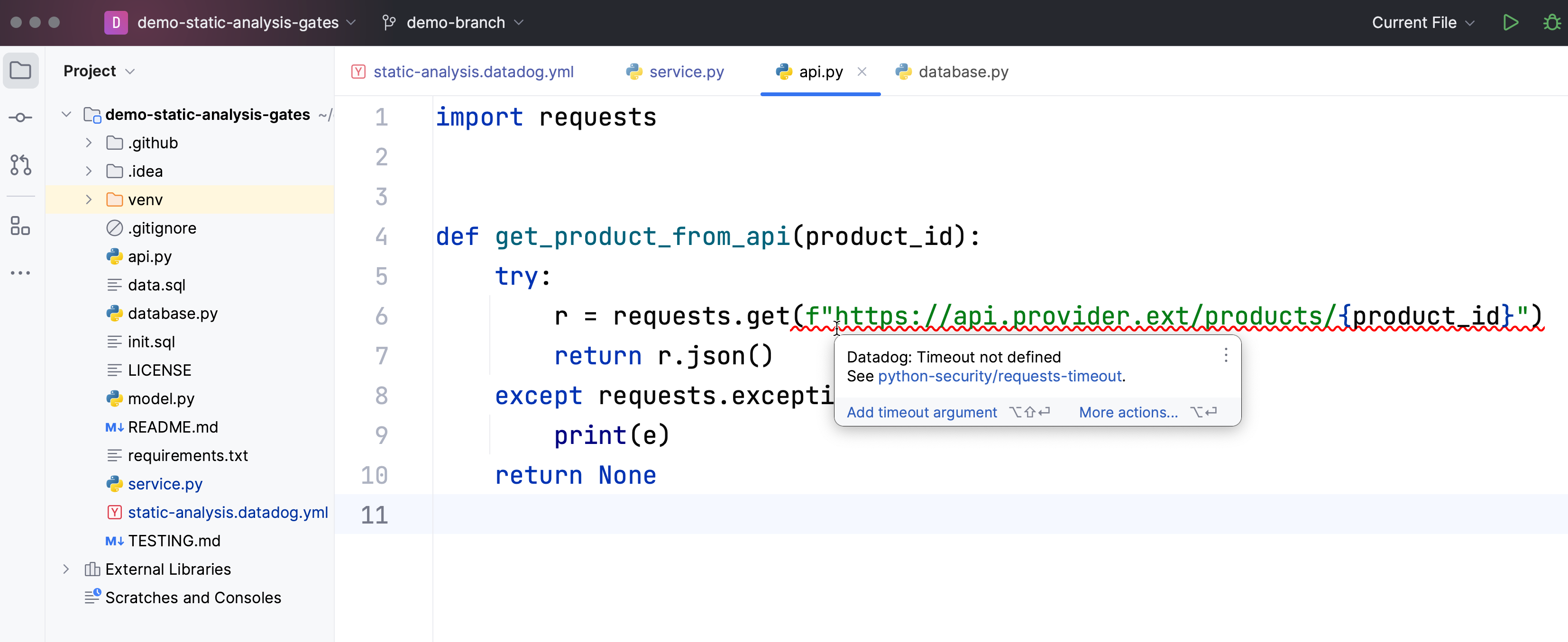 Quickly resolve code issues with our plugin's suggested fix feature.