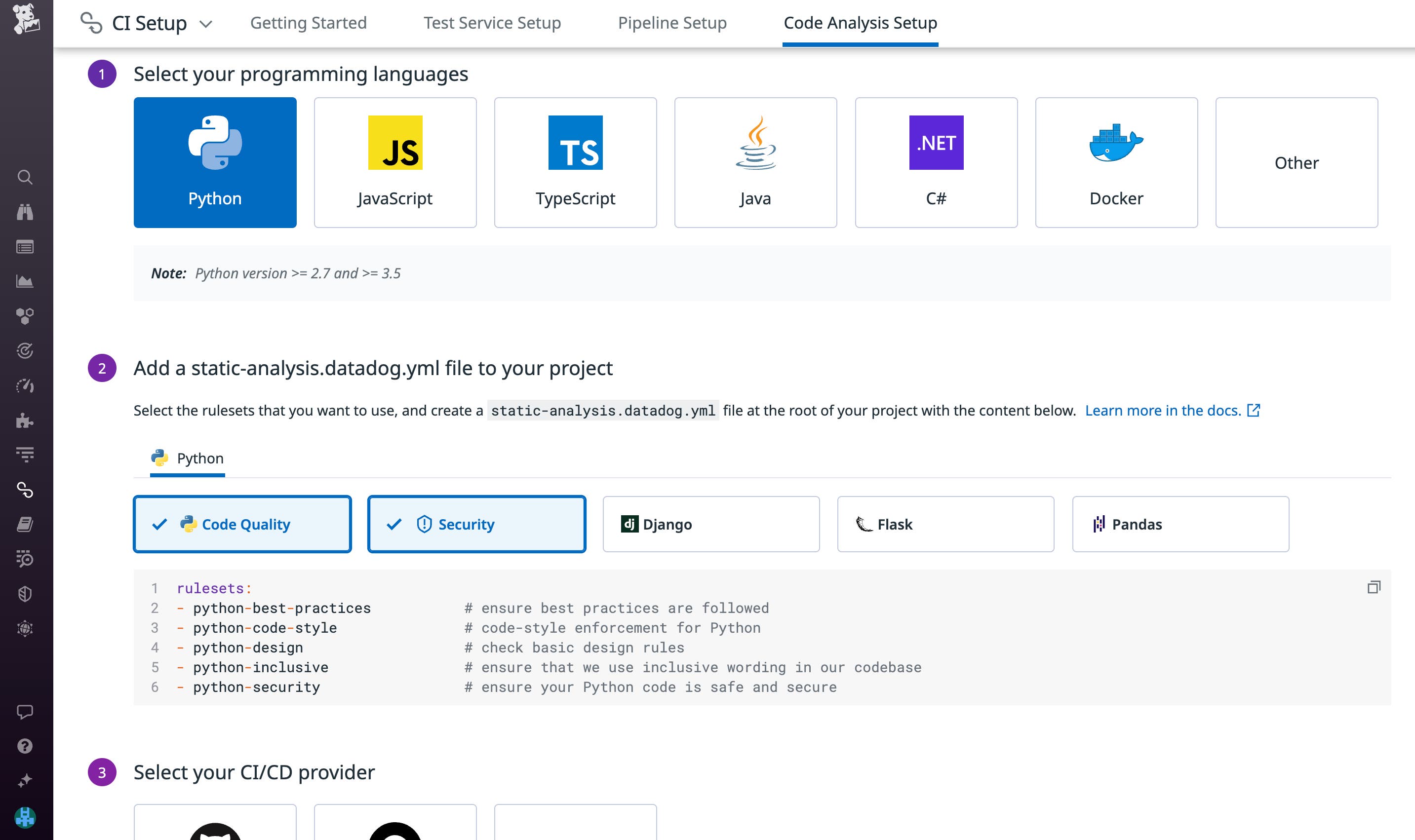 Configure Code Analysis for your project. Configure Code Analysis for your project.