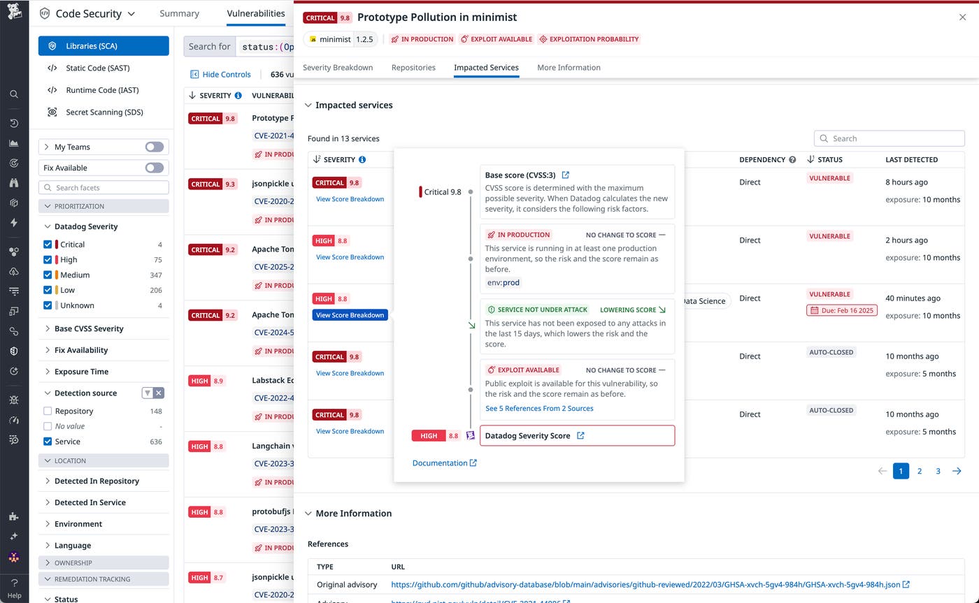 A signal showing Datadog's calculated risk score. A signal showing Datadog's calculated risk score.