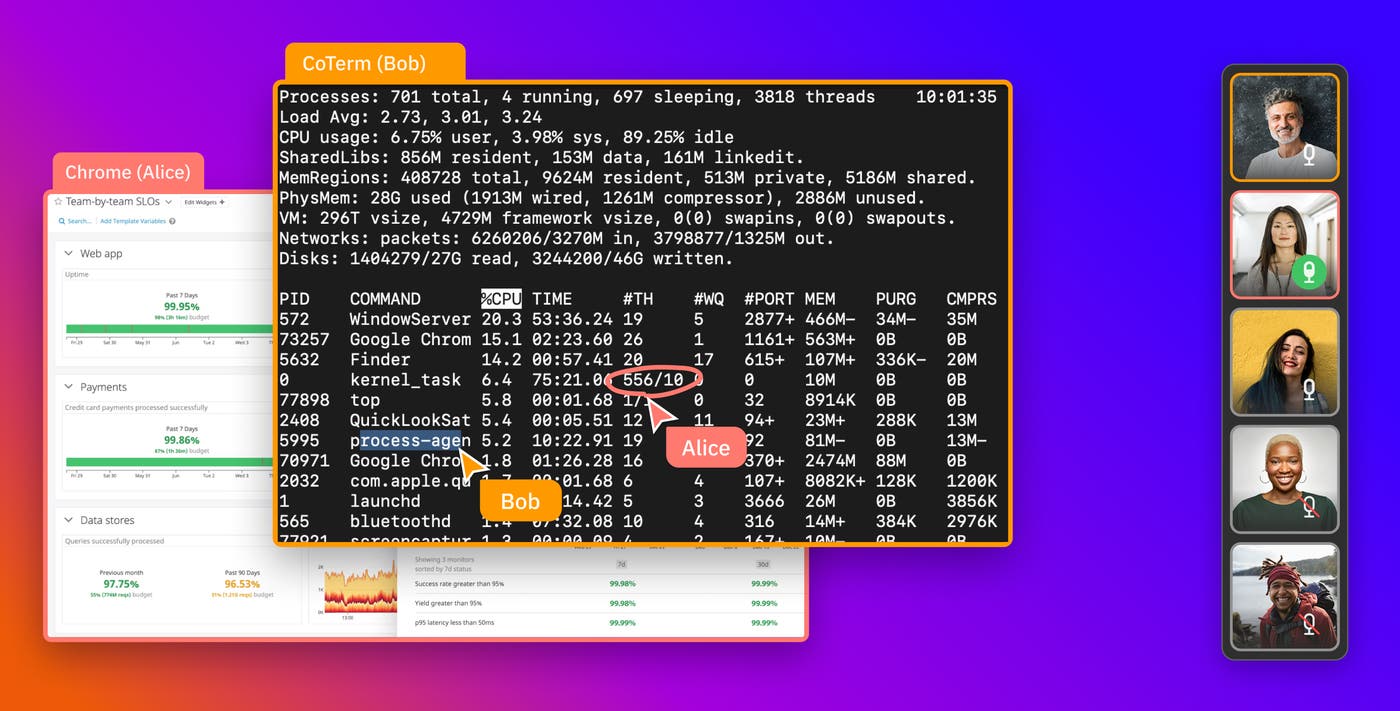 Pair program in a collaborative terminal with Datadog CoScreen Pair program in a collaborative terminal with Datadog CoScreen