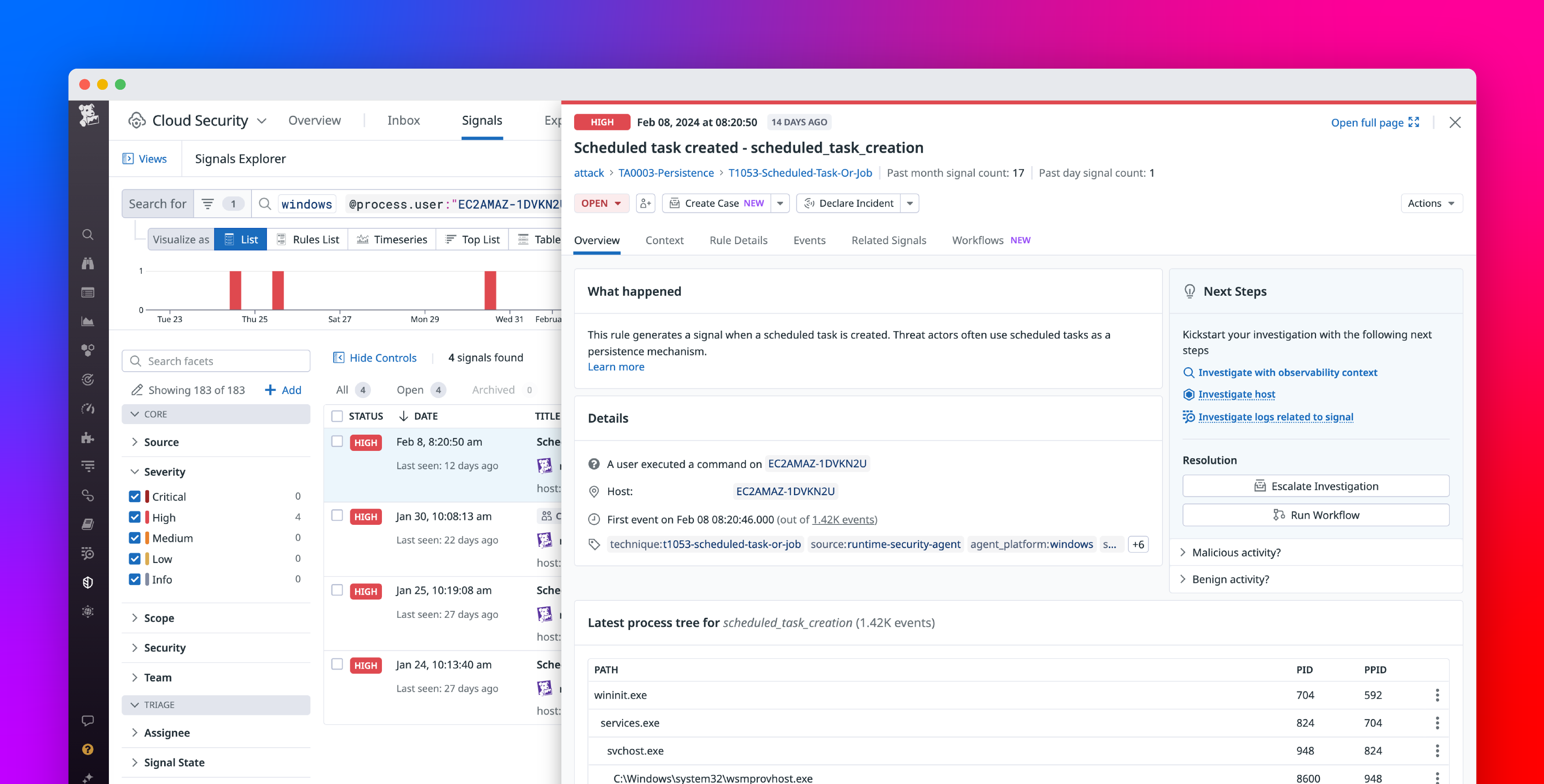 Secure your Windows workloads with Datadog Cloud Security