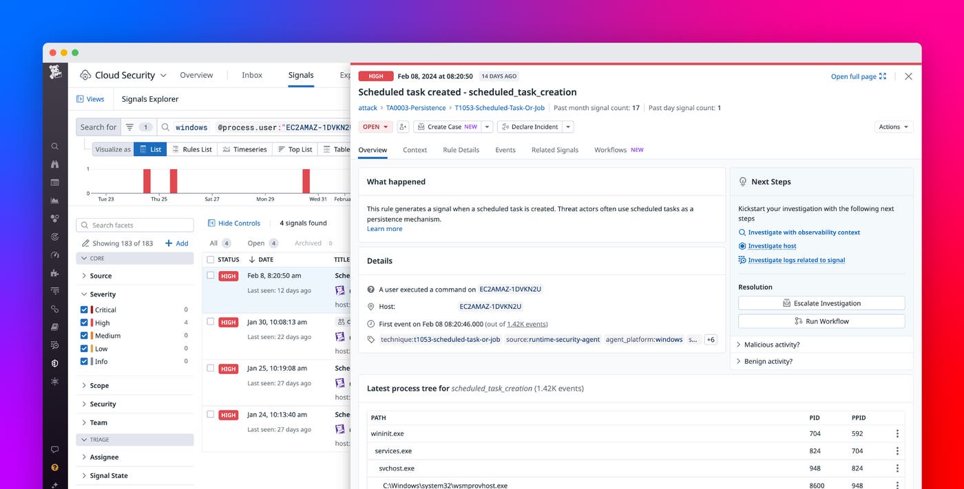 Secure your Windows workloads with Datadog Cloud Security Secure your Windows workloads with Datadog Cloud Security