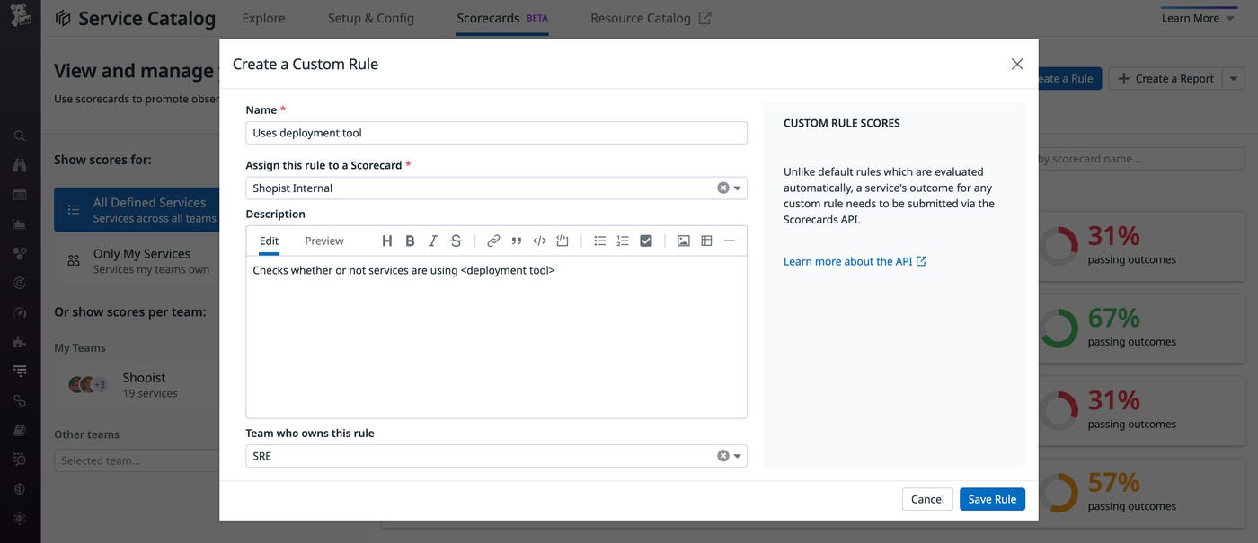 Easily create a rule for one of your custom Scorecards Easily create a rule for one of your custom Scorecards