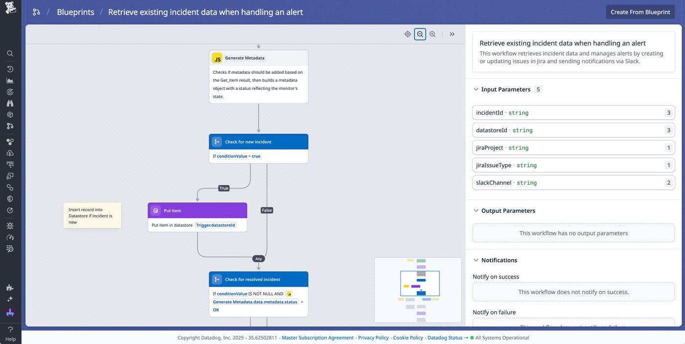 An incident management workflow blueprint within Workflow Automation. An incident management workflow blueprint within Workflow Automation.