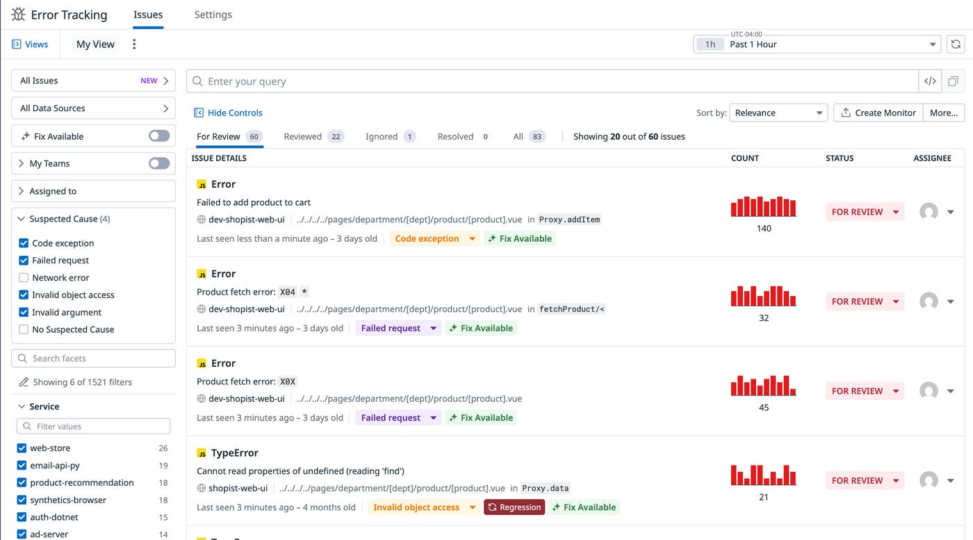 A list of errors and their suspected causes. A list of errors and their suspected causes.
