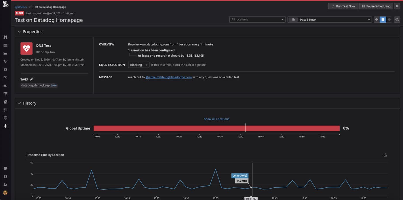 Datadog Synthetic Monitoring lets you simulate user behavior without the risk of live service outages. Datadog Synthetic Monitoring lets you simulate user behavior without the risk of live service outages.