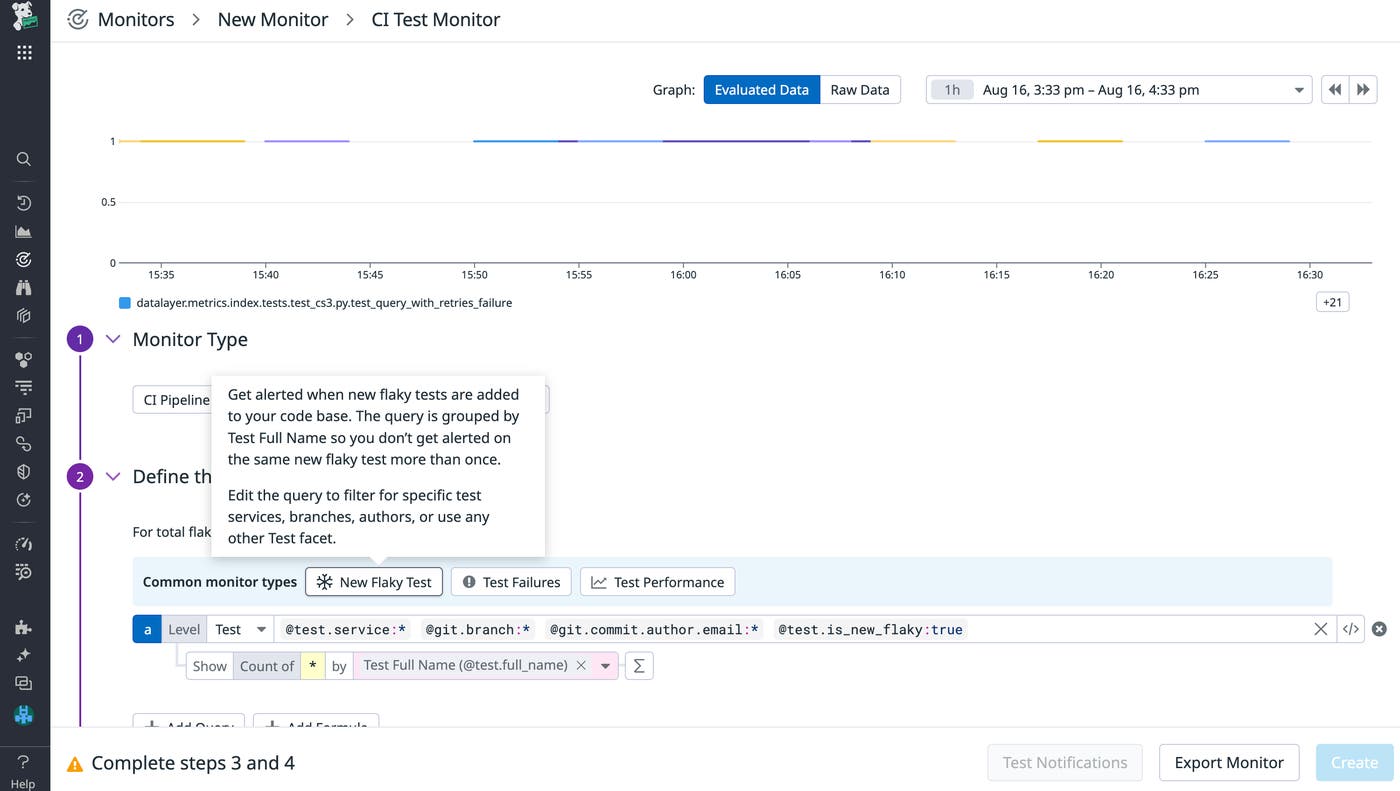 Receive alerts when new flaky tests are introduced to your repository. Receive alerts when new flaky tests are introduced to your repository.