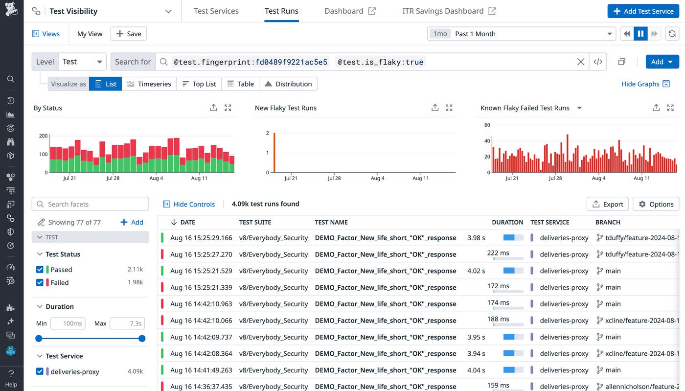 Monitor your flaky tests over time. Monitor your flaky tests over time.