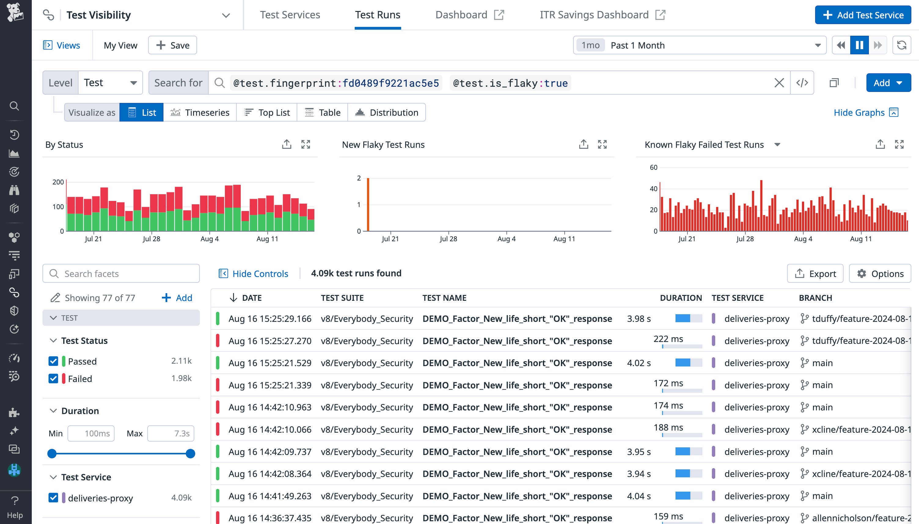 Monitor your flaky tests over time. Monitor your flaky tests over time.