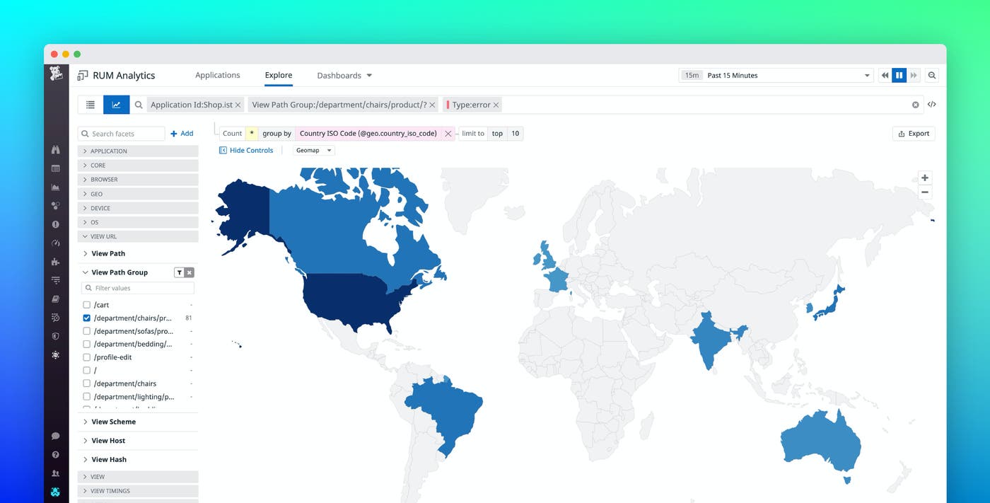 Use Datadog geomaps to visualize your app data by location Use Datadog geomaps to visualize your app data by location