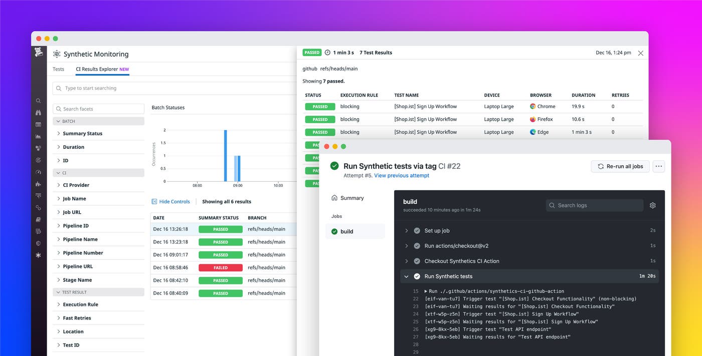 Run Synthetic tests in CI/CD with the new Datadog GitHub Action Run Synthetic tests in CI/CD with the new Datadog GitHub Action
