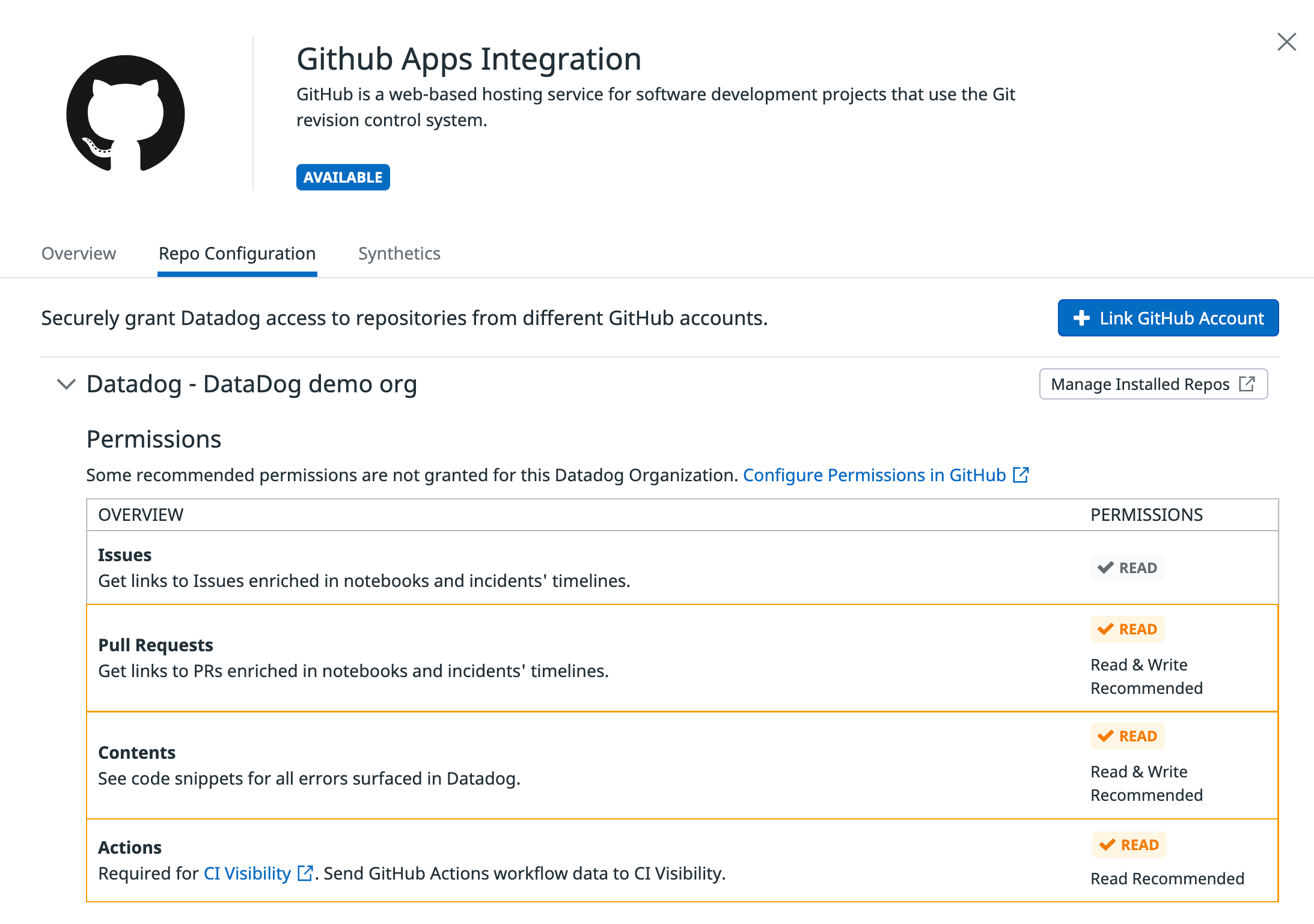 Configure GitHub Actions with Datadog CI Visibility