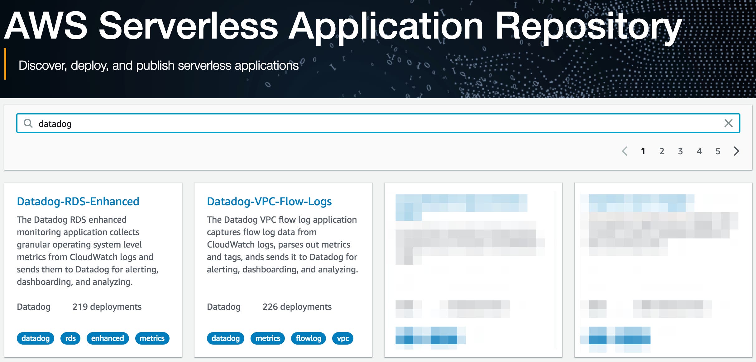 Datadog's two published serveless applications. Datadog's two published serveless applications.
