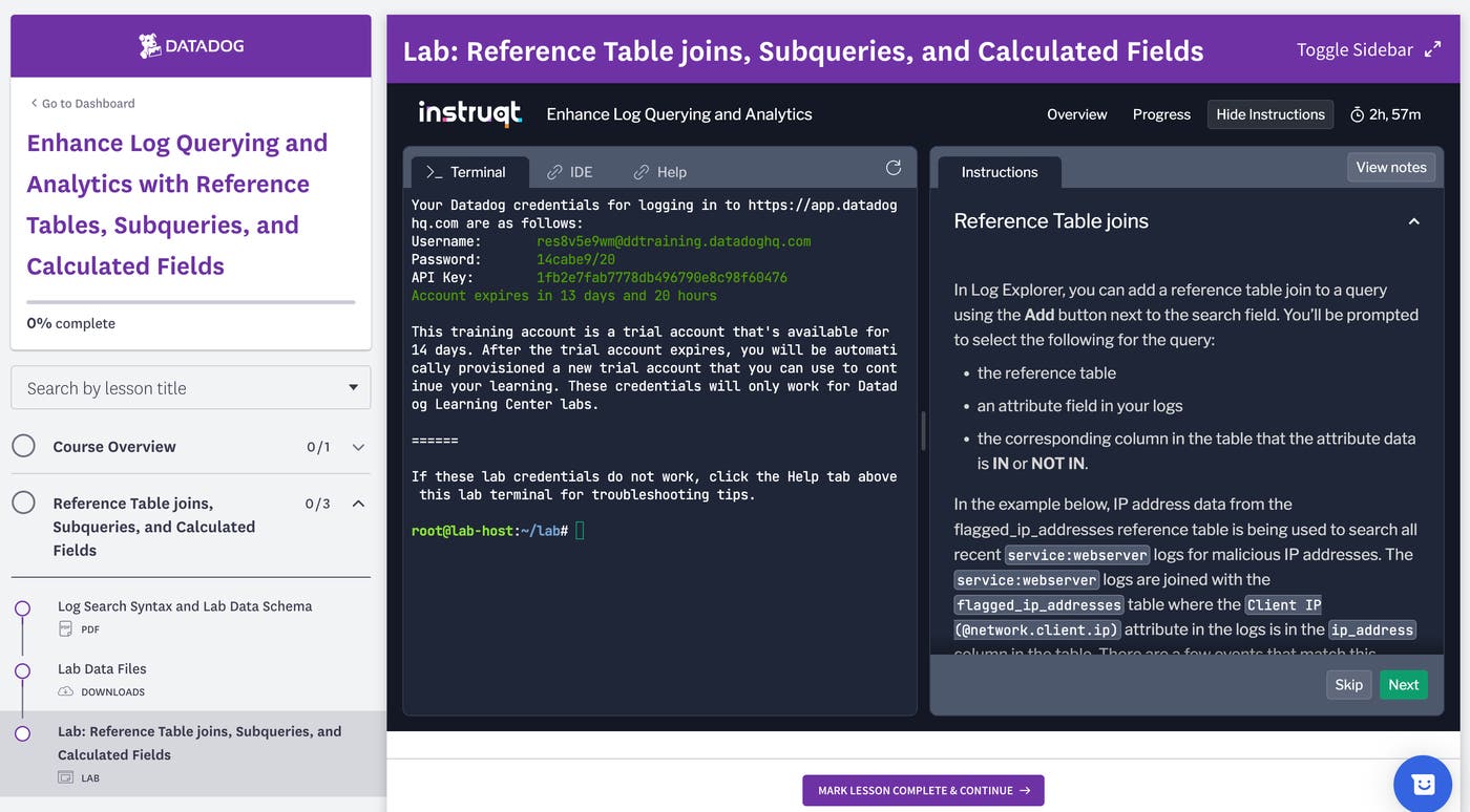 Learning Center courses include interactive labs that enable you to apply your learning in real-world examples. Learning Center courses include interactive labs that enable you to apply your learning in real-world examples.